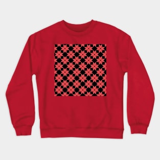 Red And White Flower Tile Geometric Pattern Crewneck Sweatshirt